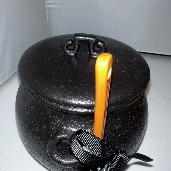 Rae Dunn Beware Halloween Potion Sugar Bowl Broom Spoon Canister Cauldron - Picture 5 of 10